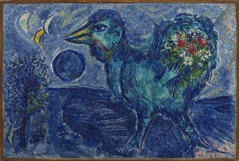 The Blue Rooster, 1955 - 1958, Mosaic by Marc Chagall